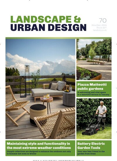 Titelbild der Ausgabe 70/2024 von Landscape & Urban Design. Diese Zeitschrift und viele weitere Gartenzeitschriften und Wohnzeitschriften als Abo oder epaper bei United Kiosk online kaufen.