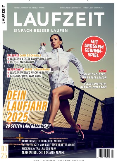 Titelbild der Ausgabe 1/2025 von Laufzeit. Diese Zeitschrift und viele weitere Sportmagazine als Abo oder epaper bei United Kiosk online kaufen.