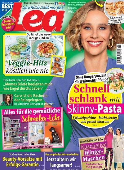 Titelbild der Ausgabe 1/2025 von Lea. Diese Zeitschrift und viele weitere Frauenzeitschriften als Abo oder epaper bei United Kiosk online kaufen.