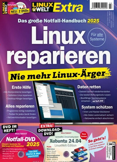 Titelbild der Ausgabe 3/2024 von LinuxWelt Extra. Diese Zeitschrift und viele weitere Computerzeitschriften, Tabletmagazine und Smartphonemagazine als Abo oder epaper bei United Kiosk online kaufen.