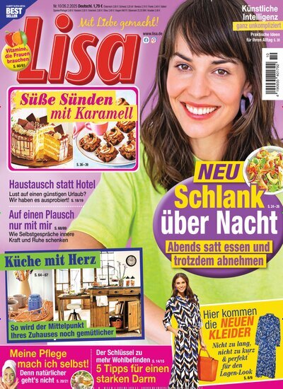 Titelbild der Ausgabe 10/2025 von Lisa. Diese Zeitschrift und viele weitere Frauenzeitschriften als Abo oder epaper bei United Kiosk online kaufen.