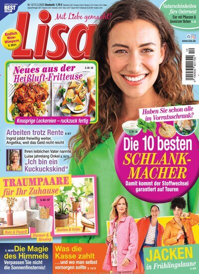 Titelbild der Ausgabe 12/2025 von Lisa. Diese Zeitschrift und viele weitere Frauenzeitschriften als Abo oder epaper bei United Kiosk online kaufen.