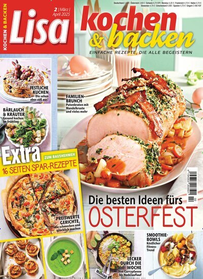 Titelbild der Ausgabe 2/2025 von Lisa Kochen & Backen. Diese Zeitschrift und viele weitere Kochzeitschriften und Backzeitschriften als Abo oder epaper bei United Kiosk online kaufen.