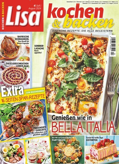 Titelbild der Ausgabe 4/2024 von Lisa Kochen & Backen. Diese Zeitschrift und viele weitere Kochzeitschriften und Backzeitschriften als Abo oder epaper bei United Kiosk online kaufen.