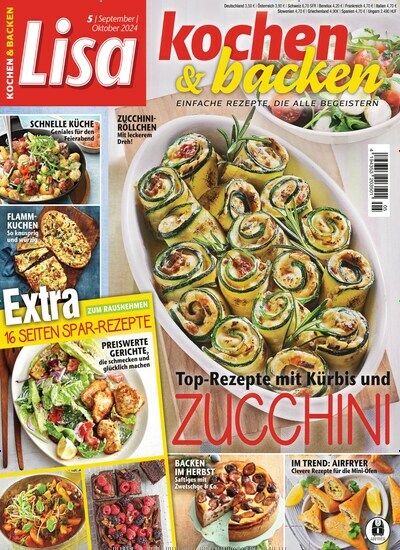 Titelbild der Ausgabe 5/2024 von Lisa Kochen & Backen. Diese Zeitschrift und viele weitere Kochzeitschriften und Backzeitschriften als Abo oder epaper bei United Kiosk online kaufen.