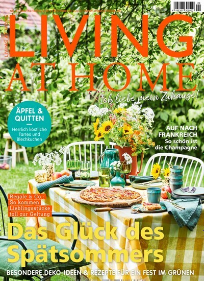 Titelbild der Ausgabe 9/2024 von Living at Home. Diese Zeitschrift und viele weitere Gartenzeitschriften und Wohnzeitschriften als Abo oder epaper bei United Kiosk online kaufen.