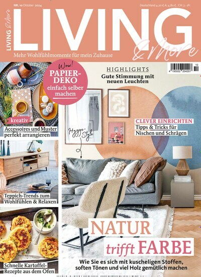 Titelbild der Ausgabe 10/2024 von Living & More. Diese Zeitschrift und viele weitere Gartenzeitschriften und Wohnzeitschriften als Abo oder epaper bei United Kiosk online kaufen.