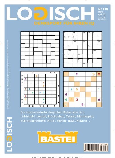 Titelbild der Ausgabe 118/2025 von Logisch. Diese Zeitschrift und viele weitere Groschenromane und Rätselhefte als Abo oder epaper bei United Kiosk online kaufen.