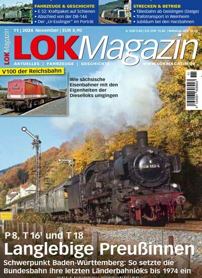 Titelbild der Ausgabe 11/2024 von LOK Magazin. Diese Zeitschrift und viele weitere Reisemagazine, Freizeitmagazine und Wissensmagazine als Abo oder epaper bei United Kiosk online kaufen.