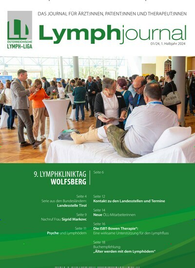 Titelbild der Ausgabe 1/2024 von Lymphjournal. Diese Zeitschrift und viele weitere Pflegezeitschriften und medizinische Fachzeitschriften als Abo oder epaper bei United Kiosk online kaufen.
