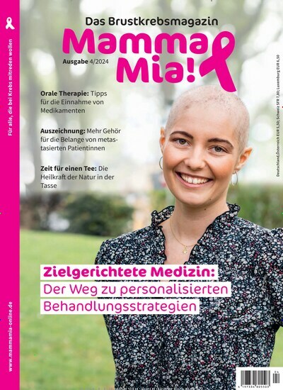 Titelbild der Ausgabe 4/2024 von Mamma Mia! Das Brustkrebsmagazin. Diese Zeitschrift und viele weitere Elternzeitschriften und Tierzeitschriften als Abo oder epaper bei United Kiosk online kaufen.