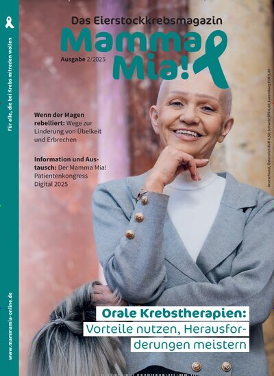 Titelbild der Ausgabe 2/2025 von Mamma Mia! Das Eierstockkrebsmagazin. Diese Zeitschrift und viele weitere Elternzeitschriften und Tierzeitschriften als Abo oder epaper bei United Kiosk online kaufen.