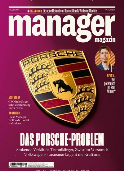 Titelbild der Ausgabe 8/2024 von manager magazin. Diese Zeitschrift und viele weitere Wirtschaftsmagazine und Politikmagazine als Abo oder epaper bei United Kiosk online kaufen.