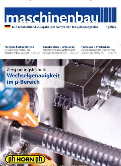 Titelbild der Ausgabe 1/2025 von maschinenbau. Diese Zeitschrift und viele weitere Industriemagazine und Handwerkmagazine als Abo oder epaper bei United Kiosk online kaufen.