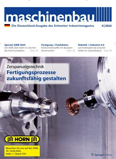 Titelbild der Ausgabe 4/2024 von maschinenbau. Diese Zeitschrift und viele weitere Industriemagazine und Handwerkmagazine als Abo oder epaper bei United Kiosk online kaufen.