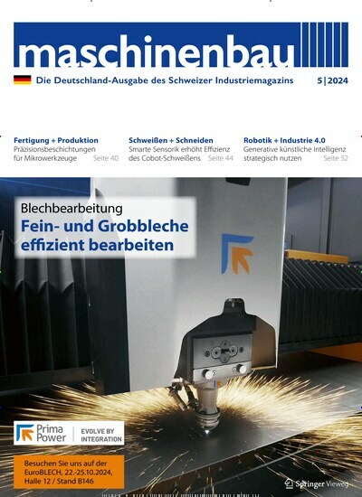 Titelbild der Ausgabe 5/2024 von maschinenbau. Diese Zeitschrift und viele weitere Industriemagazine und Handwerkmagazine als Abo oder epaper bei United Kiosk online kaufen.