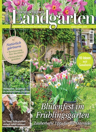 Titelbild der Ausgabe 2/2025 von Mein schöner Landgarten. Diese Zeitschrift und viele weitere Gartenzeitschriften und Wohnzeitschriften als Abo oder epaper bei United Kiosk online kaufen.