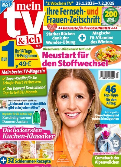 Titelbild der Ausgabe 3/2025 von Mein TV & ich. Diese Zeitschrift und viele weitere Programmzeitschriften als Abo oder epaper bei United Kiosk online kaufen.