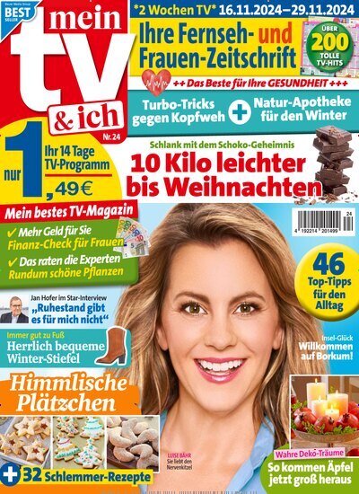 Titelbild der Ausgabe 24/2024 von Mein TV & ich. Diese Zeitschrift und viele weitere Programmzeitschriften als Abo oder epaper bei United Kiosk online kaufen.