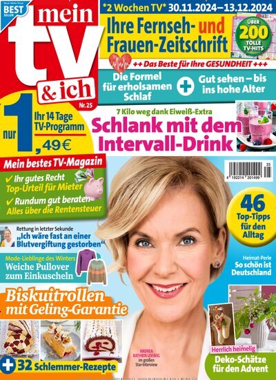 Titelbild der Ausgabe 25/2024 von Mein TV & ich. Diese Zeitschrift und viele weitere Programmzeitschriften als Abo oder epaper bei United Kiosk online kaufen.