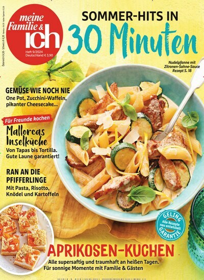 Titelbild der Ausgabe 9/2024 von meine Familie & ich. Diese Zeitschrift und viele weitere Kochzeitschriften und Backzeitschriften als Abo oder epaper bei United Kiosk online kaufen.