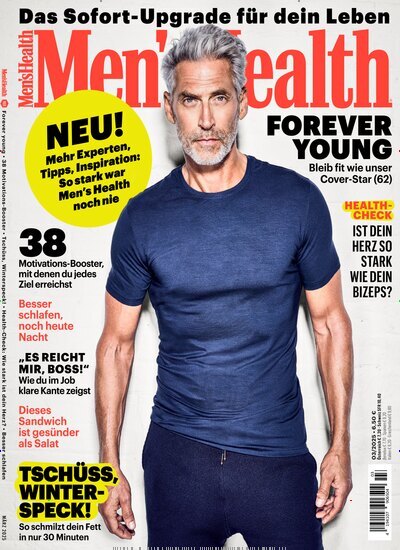 Titelbild der Ausgabe 3/2025 von Mens Health. Diese Zeitschrift und viele weitere Lifestylemagazine und Peoplemagazine als Abo oder epaper bei United Kiosk online kaufen.