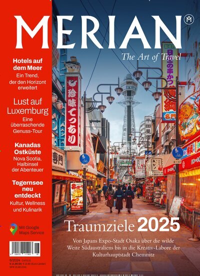 Titelbild der Ausgabe 6/2024 von Merian. Diese Zeitschrift und viele weitere Reisemagazine, Freizeitmagazine und Wissensmagazine als Abo oder epaper bei United Kiosk online kaufen.