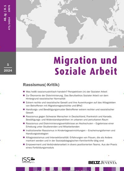 Titelbild der Ausgabe 1/2024 von Migration und Soziale Arbeit. Diese Zeitschrift und viele weitere Zeitschriften für Pädagogik als Abo oder epaper bei United Kiosk online kaufen.