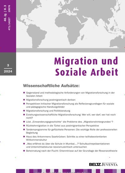 Titelbild der Ausgabe 3/2024 von Migration und Soziale Arbeit. Diese Zeitschrift und viele weitere Zeitschriften für Pädagogik als Abo oder epaper bei United Kiosk online kaufen.