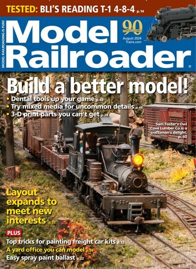 Titelbild der Ausgabe 8/2024 von Model Railroader. Diese Zeitschrift und viele weitere Computerzeitschriften, Tabletmagazine und Smartphonemagazine als Abo oder epaper bei United Kiosk online kaufen.