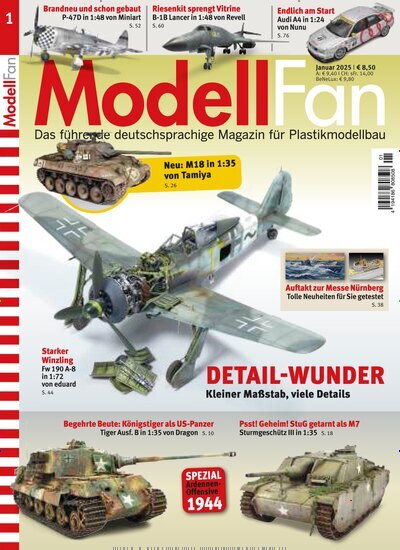 Titelbild der Ausgabe 1/2025 von ModellFan. Diese Zeitschrift und viele weitere Reisemagazine, Freizeitmagazine und Wissensmagazine als Abo oder epaper bei United Kiosk online kaufen.