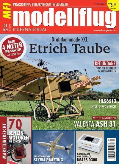 Titelbild der Ausgabe 1/2025 von Modellflug International. Diese Zeitschrift und viele weitere Reisemagazine, Freizeitmagazine und Wissensmagazine als Abo oder epaper bei United Kiosk online kaufen.