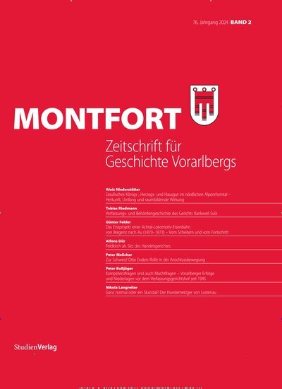 Titelbild der Ausgabe 2/2024 von Montfort. Diese Zeitschrift und viele weitere Wissenschaftsmagazine als Abo oder epaper bei United Kiosk online kaufen.