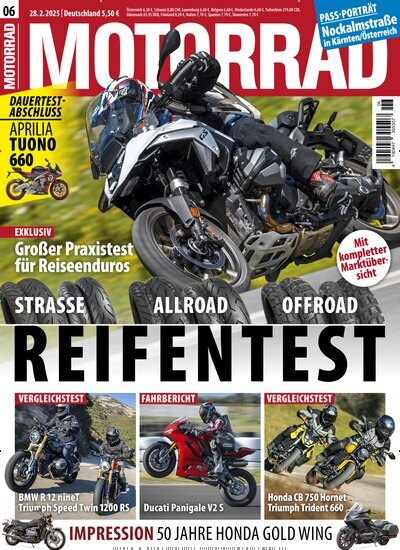 Titelbild der Ausgabe 6/2025 von Motorrad. Diese Zeitschrift und viele weitere Automagazine und Motorradzeitschriften als Abo oder epaper bei United Kiosk online kaufen.