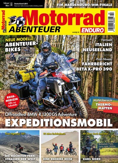 Titelbild der Ausgabe 2/2025 von Motorrad ABENTEUER. Diese Zeitschrift und viele weitere Automagazine und Motorradzeitschriften als Abo oder epaper bei United Kiosk online kaufen.