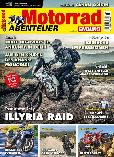 Titelbild der Ausgabe 3/2025 von Motorrad ABENTEUER. Diese Zeitschrift und viele weitere Automagazine und Motorradzeitschriften als Abo oder epaper bei United Kiosk online kaufen.