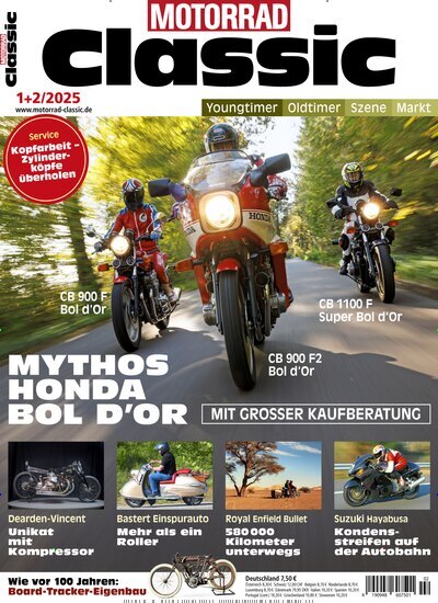 Titelbild der Ausgabe 2/2025 von Motorrad Classic. Diese Zeitschrift und viele weitere Automagazine und Motorradzeitschriften als Abo oder epaper bei United Kiosk online kaufen.