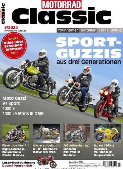 Titelbild der Ausgabe 3/2025 von Motorrad Classic. Diese Zeitschrift und viele weitere Automagazine und Motorradzeitschriften als Abo oder epaper bei United Kiosk online kaufen.