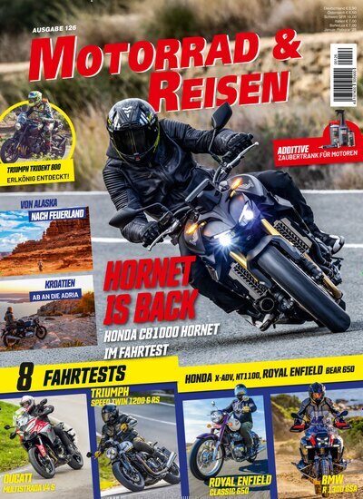 Titelbild der Ausgabe 126/2024 von Motorrad & Reisen. Diese Zeitschrift und viele weitere Automagazine und Motorradzeitschriften als Abo oder epaper bei United Kiosk online kaufen.