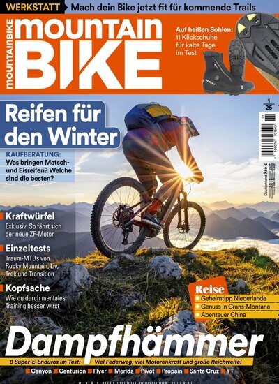 Titelbild der Ausgabe 1/2025 von MountainBIKE. Diese Zeitschrift und viele weitere Sportmagazine als Abo oder epaper bei United Kiosk online kaufen.