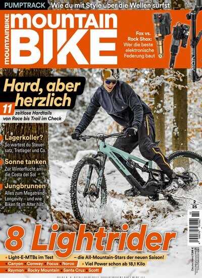 Titelbild der Ausgabe 2/2025 von MountainBIKE. Diese Zeitschrift und viele weitere Sportmagazine als Abo oder epaper bei United Kiosk online kaufen.