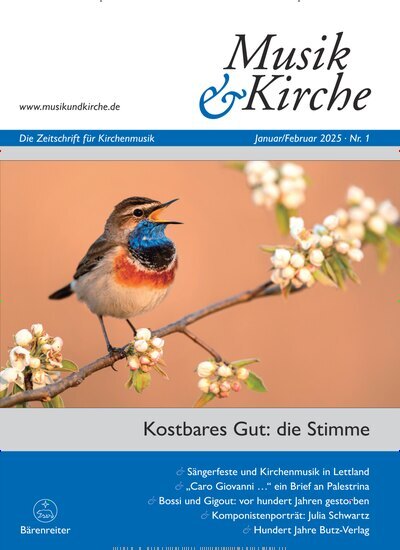 Titelbild der Ausgabe 1/2025 von Musik & Kirche. Diese Zeitschrift und viele weitere Kunstmagazine und Kulturmagazine als Abo oder epaper bei United Kiosk online kaufen.