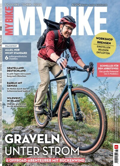 Titelbild der Ausgabe 6/2024 von MyBike. Diese Zeitschrift und viele weitere Sportmagazine als Abo oder epaper bei United Kiosk online kaufen.