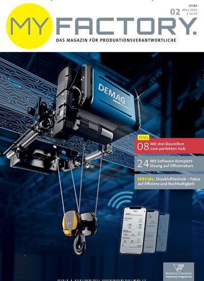 Titelbild der Ausgabe 2/2025 von Myfactory. Diese Zeitschrift und viele weitere Industriemagazine und Handwerkmagazine als Abo oder epaper bei United Kiosk online kaufen.