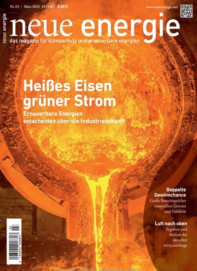 Titelbild der Ausgabe 3/2025 von neue energie. Diese Zeitschrift und viele weitere Wirtschaftsmagazine und Politikmagazine als Abo oder epaper bei United Kiosk online kaufen.