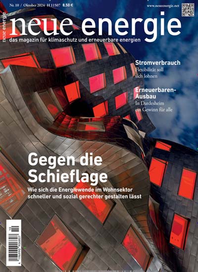 Titelbild der Ausgabe 10/2024 von neue energie. Diese Zeitschrift und viele weitere Wirtschaftsmagazine und Politikmagazine als Abo oder epaper bei United Kiosk online kaufen.