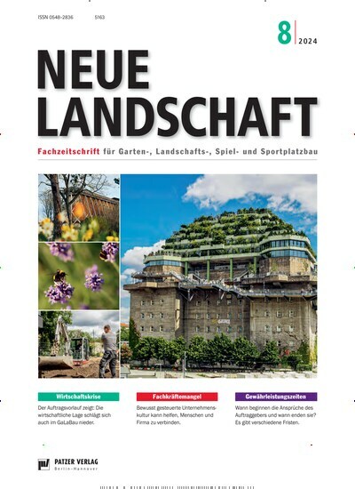 Titelbild der Ausgabe 8/2024 von Neue Landschaft. Diese Zeitschrift und viele weitere Naturzeitschriften, Landwirtschaftszeitungen und Umweltmagazine als Abo oder epaper bei United Kiosk online kaufen.