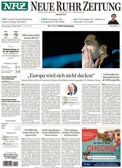 Titelbild der Ausgabe 19/2025 von Neue Ruhr Zeitung. Diese Zeitschrift und viele weitere Zeitungsabos als Abo oder epaper bei United Kiosk online kaufen.