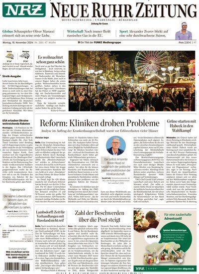 Titelbild der Ausgabe 270/2024 von Neue Ruhr Zeitung. Diese Zeitschrift und viele weitere Zeitungsabos als Abo oder epaper bei United Kiosk online kaufen.