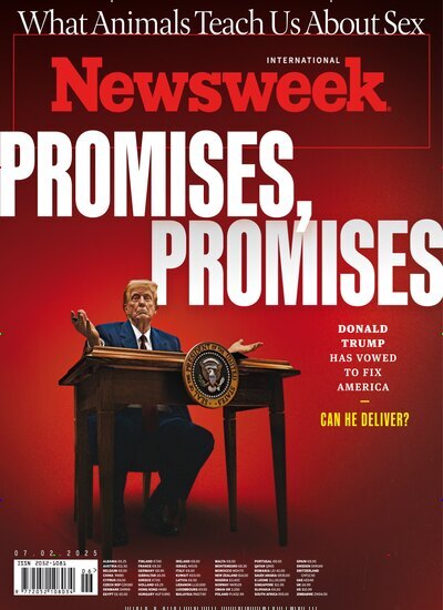 Titelbild der Ausgabe 3/2025 von Newsweek International. Diese Zeitschrift und viele weitere Wirtschaftsmagazine und Politikmagazine als Abo oder epaper bei United Kiosk online kaufen.